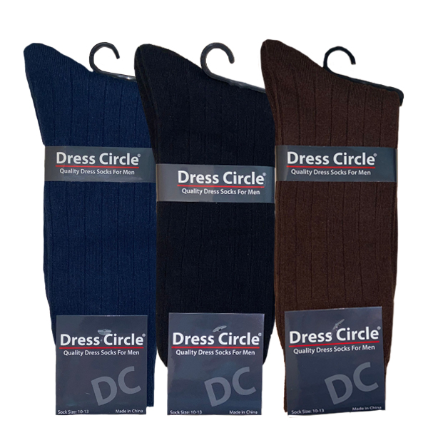 MEN'S DRESS CIRCLE COTTON CREW SOCK - STYLE #264G-...