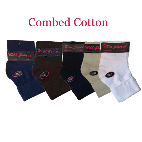 LADIES COMBED COTTON ANKLET SOCKS - STYLE #530P