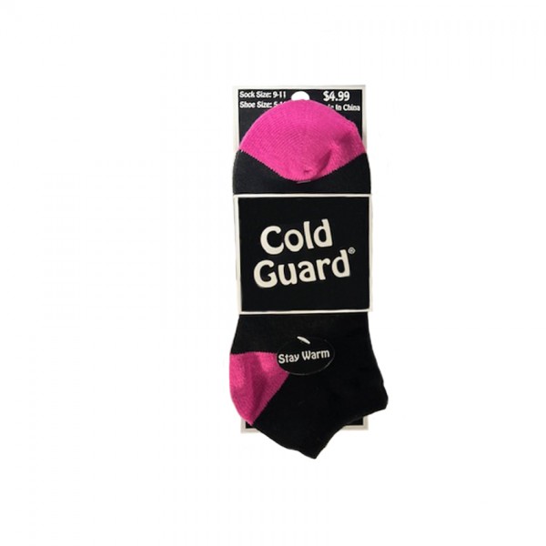 LADIES COLD GUARD LOW CUT HEAT SOCKS COLORED HEEL & TOE - STYLE #643H-499B