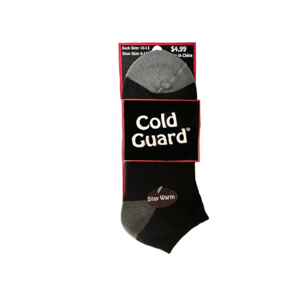 MEN'S COLD GUARD LOW CUT HEAT SOCKS COLORED HEEL & TOE - STYLE #243H-499B