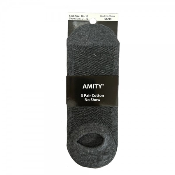 Men's Amity 3PR Cotton No Show - Style #: 301NS-3/699-A
