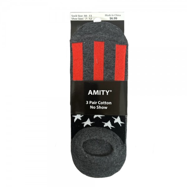 Men's Amity 3PR Cotton No Show - Style #: 301NS-3/699-C