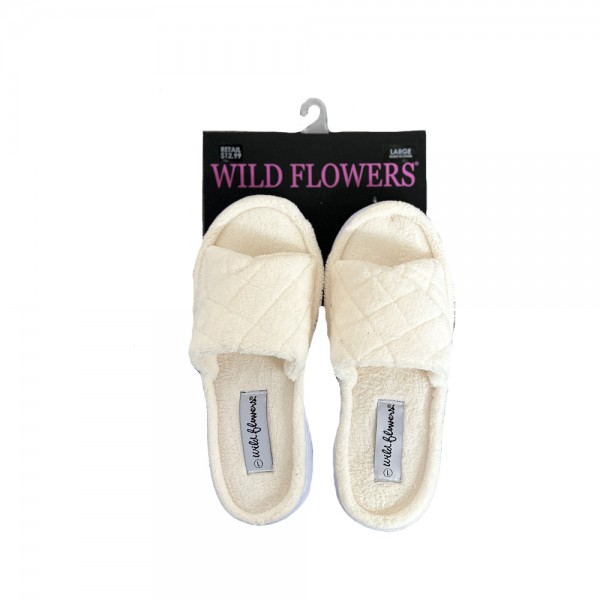 WILD FLOWERS OPEN TOE QUILTED TOP SLIPPERS STYLE #SL1299Q