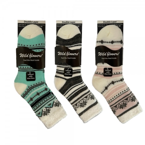 Ladies Double Layer Socks - Style #641DLS-699A