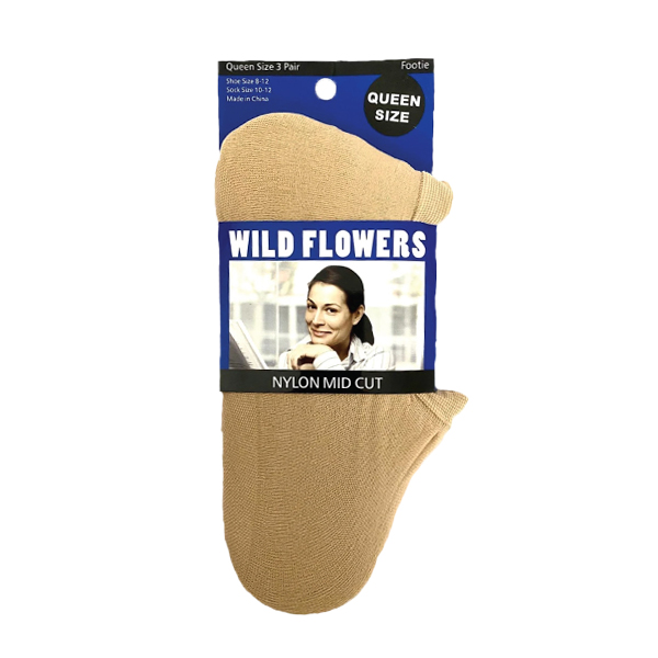 WILD FLOWERS NYLON MID CUT QUEEN STYLE #PED2308Q